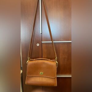 Vintage Coach Court Brown Bag w/Gold Hardware